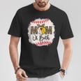 Mothers Ball Mom Of Both Baseball Softball Leopard T-Shirt Funny Gifts