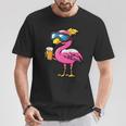 Ski Flamingo With Beer Apres Ski Comic T-Shirt Lustige Geschenke
