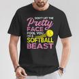 Softball Girl With Pretty Face T-Shirt Personalized Gifts