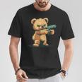 Teddy Bear With Gun For Gun Lovers T-Shirt Lustige Geschenke