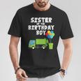 Garbage Truck Sister Birthday Boy Balloons Birthday Party Camiseta unisex Regalos divertidos