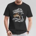 Geboren Zum Angeln Gezwungen Zum Arbeiten Angler T-Shirt Lustige Geschenke