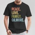 Gilmore Last Name Peace Love Family Matching T-Shirt Personalized Gifts