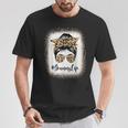 Grammy Life Bleached Leopard Messy Bun Mother's Day T-Shirt Personalized Gifts