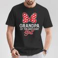 Grandpa Of The Birthday Girl Cute Pink Bow Family Matching T-Shirt Personalized Gifts