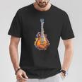Guitar Player Gittare Watercolour Splash Electric Guitar T-Shirt Lustige Geschenke
