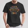 The Horrors Persist But So Do I Vintage Sunset Flower T-Shirt Unique Gifts