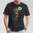 Humorvolle s Für Rauhaardackel Hundebesitzer Dickköpfiger Rauhaardackel Nö Dackel Hund Lustiges Hunde Schwarz U-Ausschnitt Kurzarm S Eu Klein Kind Casual T-Shirt Lustige Geschenke