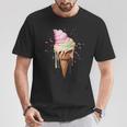 Ice Cream Melting Ice Cream Cone In Pastel Colours T-Shirt Lustige Geschenke