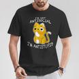 I'm Not Antisocial I'm Antistupid Sarcastic Cat T-Shirt Lustige Geschenke