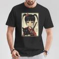 Japanese Gothic Kawaii Anime Samurai Cat Mom Woman Girls T-Shirt Funny Gifts