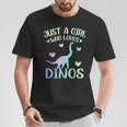 Just A Girl Who Loves Dinos La Chica De Los Dinosaurios Camiseta unisex Regalos divertidos