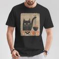 Kawaii Cat Eating Sushi Japanese Anime Cute Sushi Cat Girls T-Shirt Funny Gifts