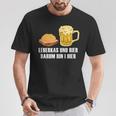 Leberkas Und Bier Darum Bin I Hier Leberkäse Sauf Slogan T-Shirt Lustige Geschenke