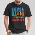 Level 100 Days Of School Unlocked 100 Days Of School Gamer T-Shirt Unique Gifts