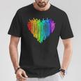 LGBTQ Pride I Love You Hand Sign Rainbow Heart ASL Ally T-Shirt Unique Gifts
