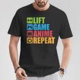 Lift Anime Game Repeat Gym For Geeks And Nerds T-Shirt Lustige Geschenke