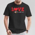 Love Is In The Air Flying Hot Air Balloon T-Shirt Lustige Geschenke