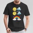 Lustige Tanzende Sonne Wolke Regenbogen Natur Regen Sommer T-Shirt Lustige Geschenke