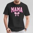 Mama Coquette Bow Groovy Pink Floral Mother's Day Mom Life T-Shirt Unique Gifts
