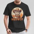 Meowdy Cat Meow Cowboy Hat Country Music Texas T-Shirt Lustige Geschenke