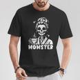 Momster Skeleton Tattoo Coffee Mum Gothic Outfit T-Shirt Lustige Geschenke