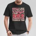 Monster Truck Girls Girls Like Monster Trucks Too Pink T-Shirt Personalized Gifts
