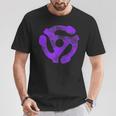 Music Turntable Record Dj Purple 45 Rpm Adapter Camiseta unisex Regalos divertidos