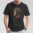 Mustang Horse Wilderness Colourful Horse Lovers Animal World Riding T-Shirt Lustige Geschenke