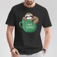 I Need Coffee Sloth Coffee Tired Sleeping T-Shirt Lustige Geschenke