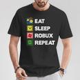 Noob And Professional Gamer Eat Sleep Robux Repeat T-Shirt Unique Gifts
