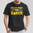 Noob And Professional Gamer Will Do Chores For Robux Boys T-Shirt Unique Gifts