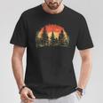 Outdoor Tree Nature Lovers Sunset Retro Forest T-Shirt Lustige Geschenke