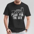 Plan For The Day Coffee Bbq Barbecue Grilling Dad Men T-Shirt Unique Gifts