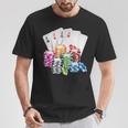 Poker Gambling Game Cards Chips Casino Poker T-Shirt Lustige Geschenke