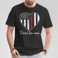 Proud Fire Mom Of A Firefighter Mother Heart T-Shirt Funny Gifts