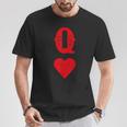 Queen Of Hearts Game Cards Poker Matching Couples S T-Shirt Lustige Geschenke