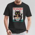 Ramen Cat Retro – Japanese Noodles Anime Kawaii Black Cat T-Shirt Personalized Gifts