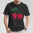 With Red Cherry T-Shirt Lustige Geschenke