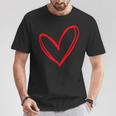 Red Heart Cool Love Heart Graphic Valentines T-Shirt Personalized Gifts
