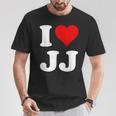 Red Heart I Love Jj T-Shirt Lustige Geschenke