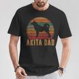 Retro Akita Dad Akita Daddy Dog Owner Pet Father T-Shirt Personalized Gifts