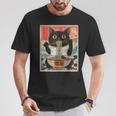 Retro Cat Ramen Japanese Graphic Kawaii Cat Anime T-Shirt Personalized Gifts