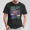 Retro Style Music Forever Young Radio Cassette S T-Shirt Lustige Geschenke