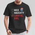 Santa's Lawful Evil List D20 Tabletop Christmas T-Shirt Unique Gifts