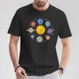 Sistema Solar Planetas Galaxia Niños Niñas Espacio Cuello Camiseta unisex Regalos divertidos
