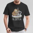 Sloth Sleep At Cup Of Coffee Sloth Sloffee T-Shirt Unique Gifts