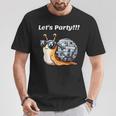 Snail's Disco Lover Groovy Party Snail With Disco Ball T-Shirt Lustige Geschenke