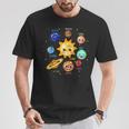 Sonnensystem Planet Weltraum Planeten Kinder Astronaut T-Shirt Lustige Geschenke