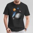 Space Motif Universe Stars Solar System Planets Sun T-Shirt Lustige Geschenke